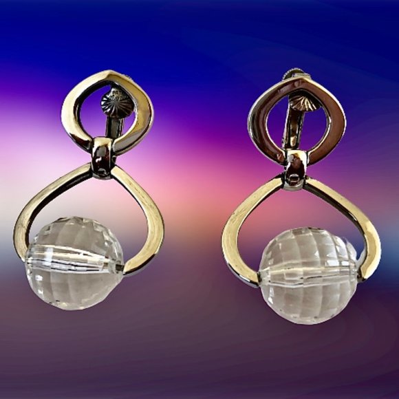 Vendome Earrings Ice Picks Swarovski Crystal Vtg - Picture 2 of 11